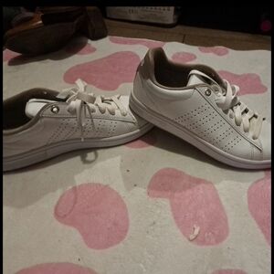 K-Swiss White and Tan Athletic Shoes